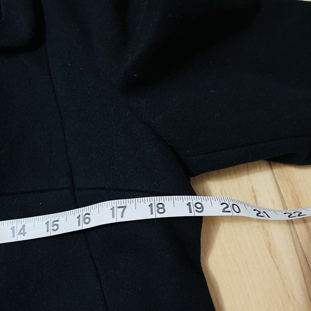 Thomas Burberry Bailey Long Wool Cashmere Pea Coat Women S Black Portugal Made - Picture 6 of 10